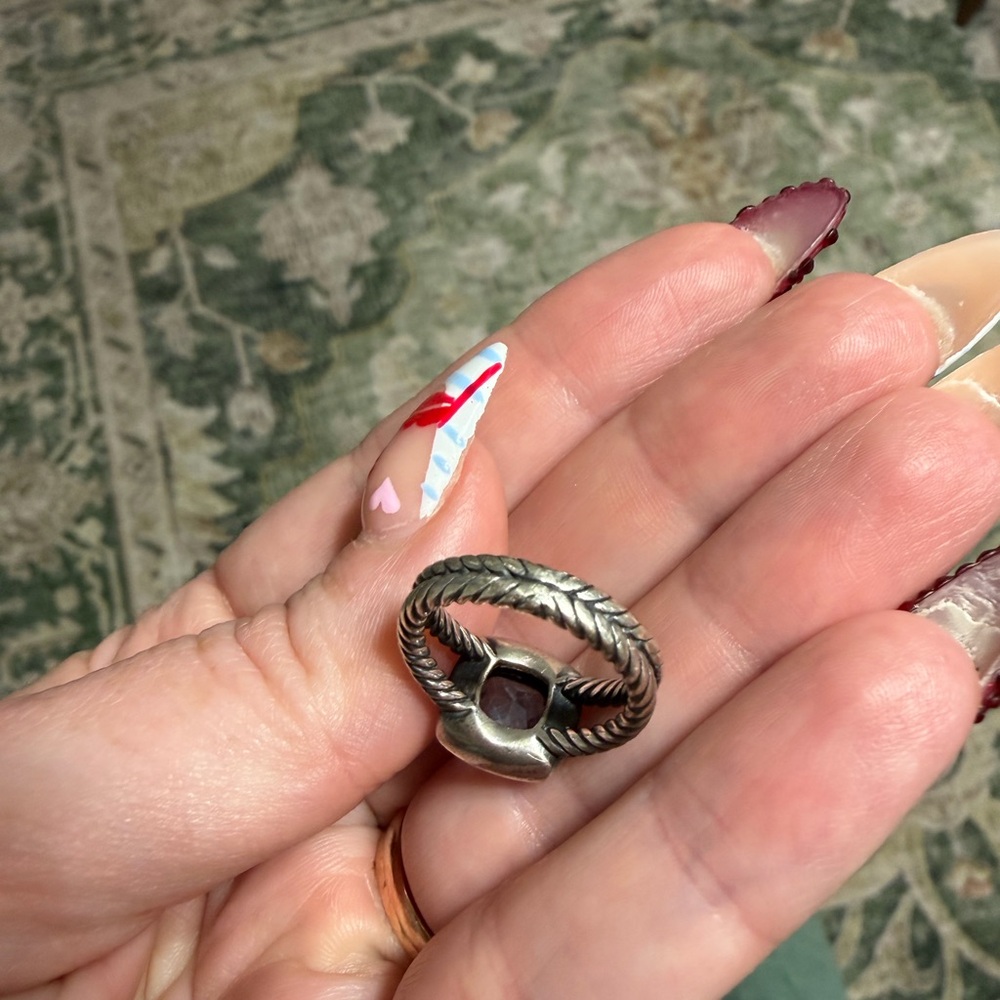 David Yurman Silver Ring with Aquamarine and Diamonds - Picture 6 of 7